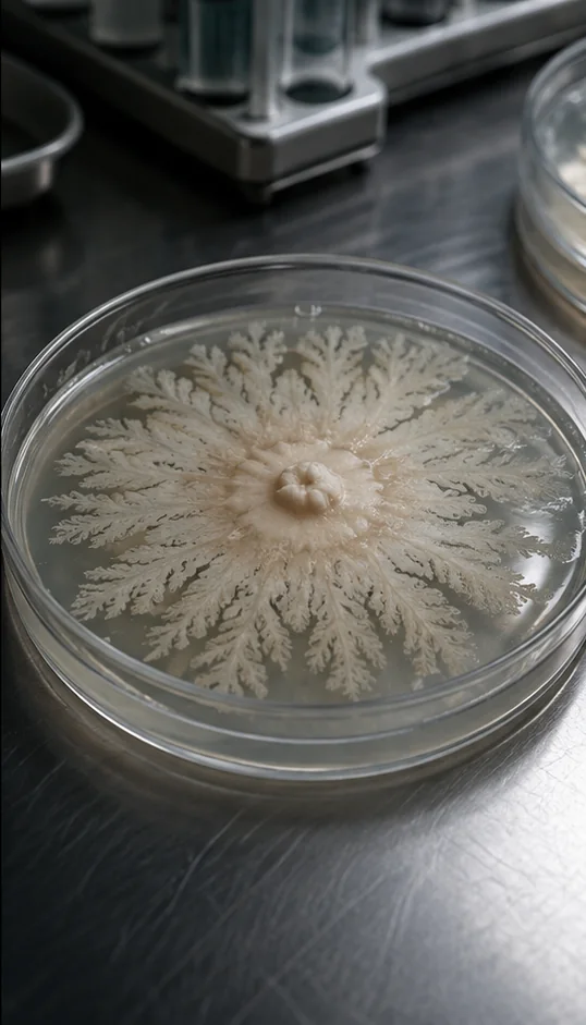 Fungal culture in a petri dish